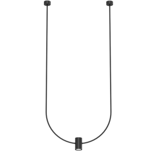 Nowoczesna lampa wisząca no. C z kloszem w kształcie tuby w kolorze czarnym