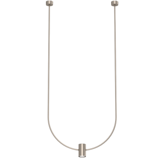 Nowoczesna lampa wisząca no. C z kloszem w kształcie tuby w kolorze platyny