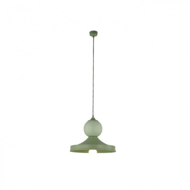 Lampa wisząca Tigali 5 z kloszem z ceramiki w kolorze zielonej szałwi