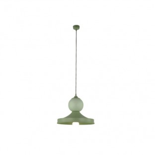 Lampa wisząca Tigali 5 z kloszem z ceramiki w kolorze zielonej szałwi