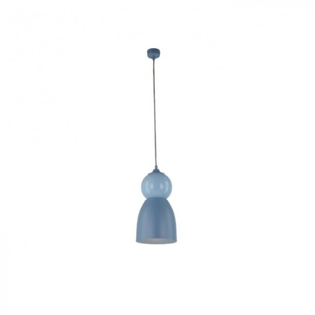 Lampa wisząca Tigali 4 z kloszem z ceramiki w kolorze niebieski denim