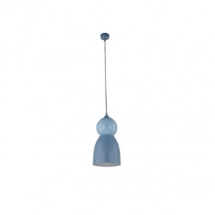 Lampa wisząca Tigali 4 z kloszem z ceramiki w kolorze niebieski denim
