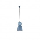 Lampa wisząca Tigali 4 z kloszem z ceramiki w kolorze niebieski denim