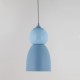 Lampa wisząca Tigali 4 z kloszem z ceramiki w kolorze niebieski denim
