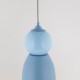 Lampa wisząca Tigali 4 z kloszem z ceramiki w kolorze niebieski denim