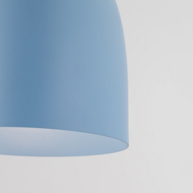 Lampa wisząca Tigali 4 z kloszem z ceramiki w kolorze niebieski denim