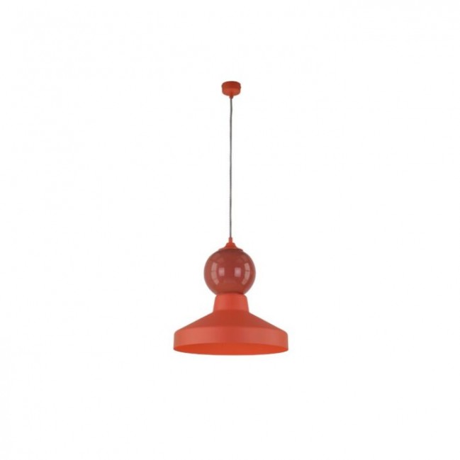 Lampa wisząca Tigali 3 z kloszem z ceramiki w kolorze czerwonej terakoty
