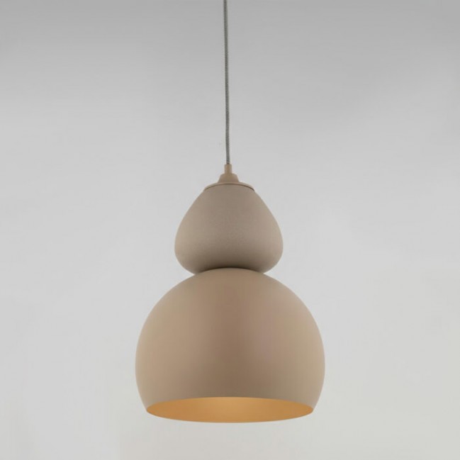 Lampa wisząca Tigali 1 z kloszem z ceramiki w kolorze beżowym