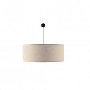Klasyczna lampa wisząca Lamego O Z z abażurem w kolorze beżowym