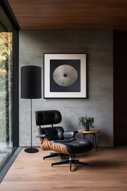 Lampa podłogowa Lamego F narrow z abażurem w kolorze czarnym