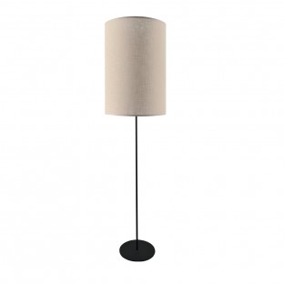 Lampa podłogowa Lamego F narrow w kolorze czarnym z beżowym abażurem