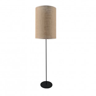 Lampa podłogowa Lamego F narrow w kolorze czarnym z abażurem z juty