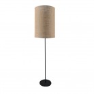 Lampa podłogowa Lamego F narrow w kolorze czarnym z abażurem z juty
