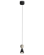 Lampa wisząca Bingo Led w kolorze czarnym z metalu i naturalnego trawertynu