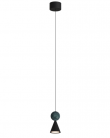 Lampa wisząca Bingo Led w kolorze czarnym z metalu i naturalnego malachitu