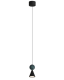 Lampa wisząca Bingo Led w kolorze czarnym z metalu i naturalnego malachitu