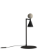 Lampa stołowa Bingo Led w kolorze czarnym z metalu i naturalnego trawertynu