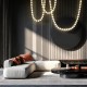 Nowoczesna lampa wisząca Dorado Rope Led złota z białymi kulkami - CCT
