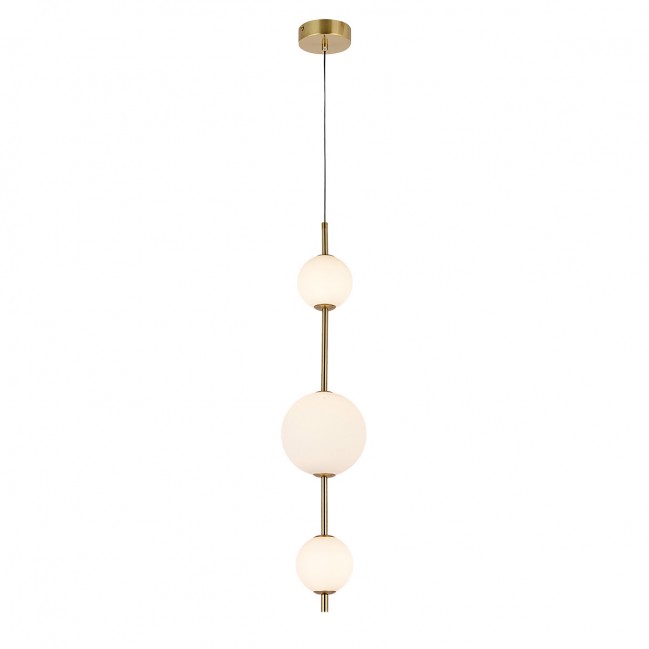 Lampa wisząca Dorado 3 Led w kolorze złotym z białymi szklanymi kloszami - CCT