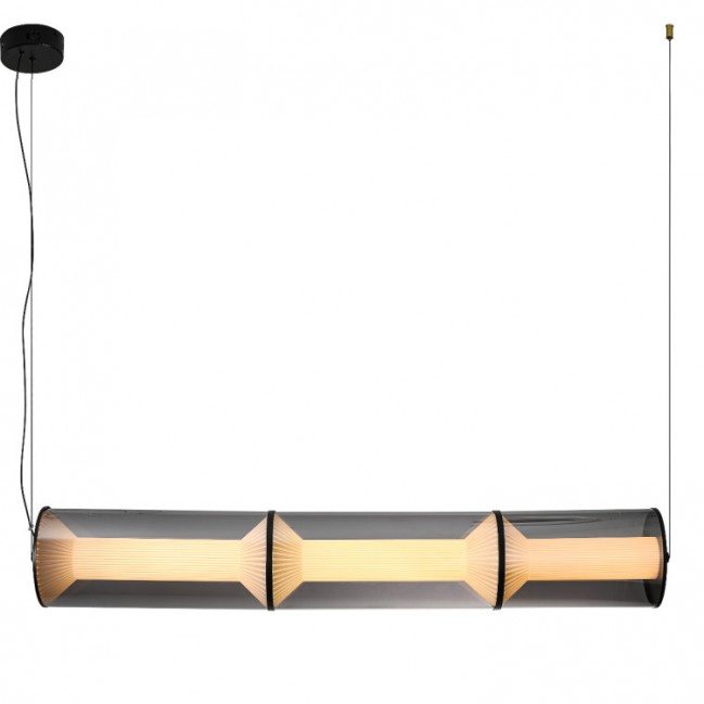 Lampa wisząca Aeris Led w kolorze czarnym z kloszem z dymionego szkła - CCT