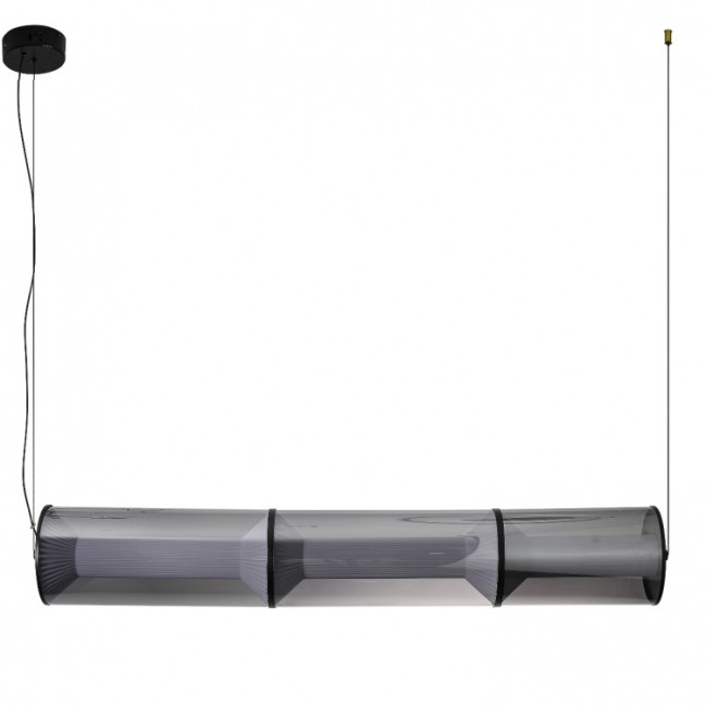 Lampa wisząca Aeris Led w kolorze czarnym z kloszem z dymionego szkła - CCT