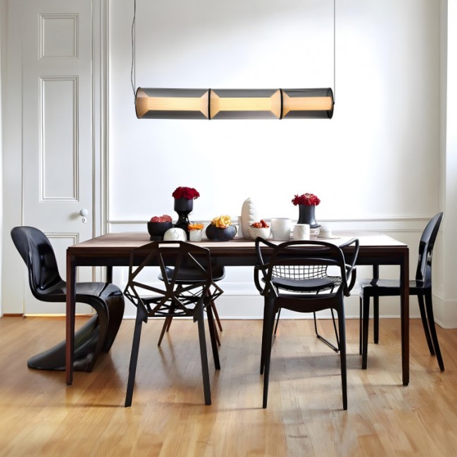 Lampa wisząca Aeris Led w kolorze czarnym z kloszem z dymionego szkła - CCT