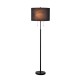 Lampa podłogowa Fogo drewniana z czarnym abażurem