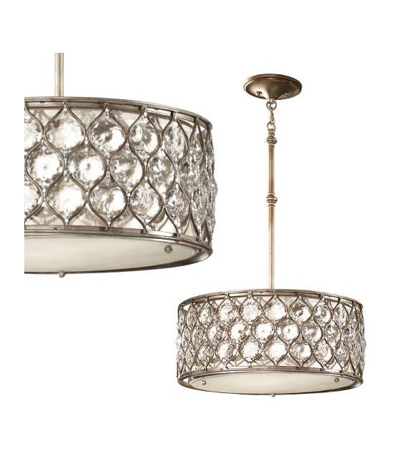 LAMPA WISZĄCA LUCIA 3 OKSYDOWANA SREBRNA