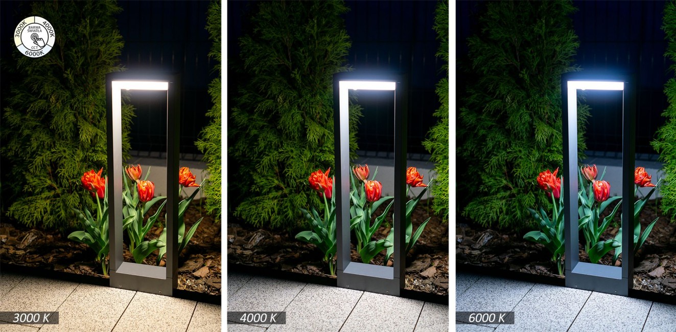 Lampa zewnętrzna stojąca Form 80 Led CCT w kolorze ciemny popiel - IP54