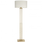 Lampa podłogowa Athens w kolorze mosiądz szczotkowany z białym abażurem