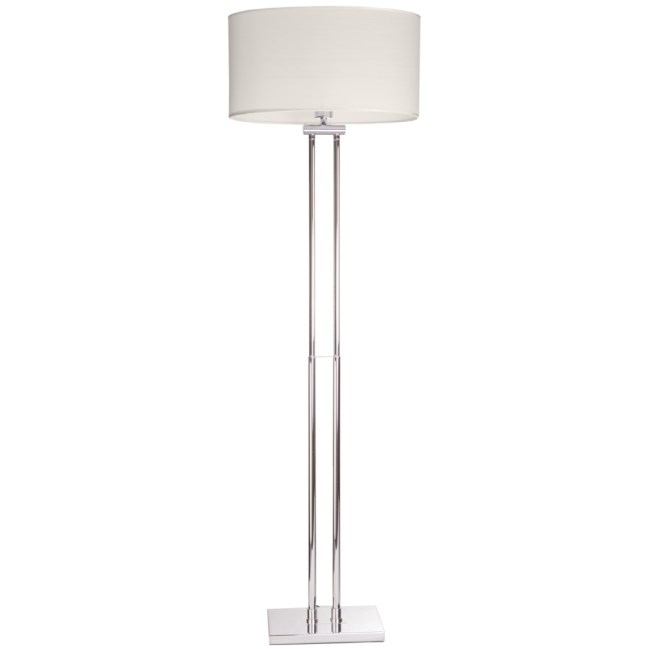 Lampa podłogowa Athens w kolorze chromu z białym abażurem