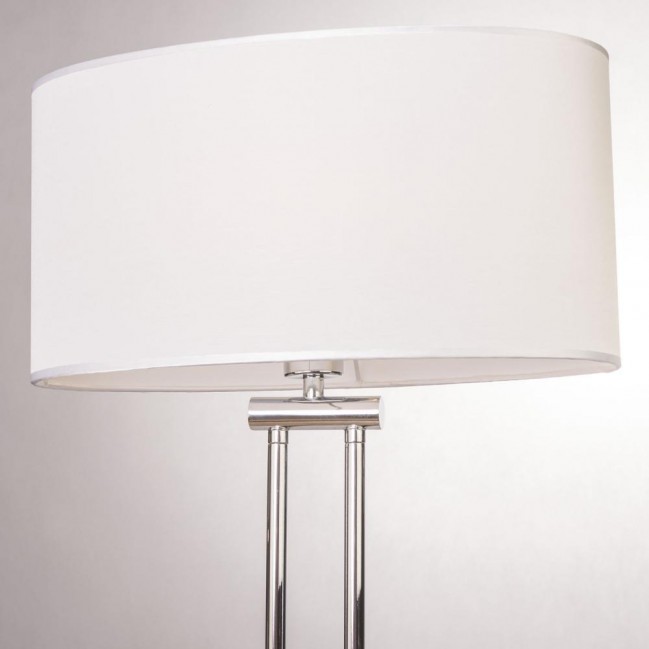 Lampa podłogowa Athens w kolorze chromu z białym abażurem