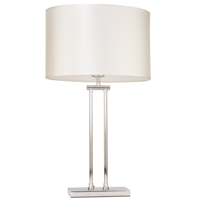Lampa stolowa Athens w kolorze chromu z białym abażurem