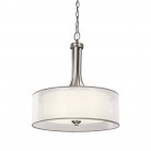 Lampa wisząca Lacey w kolorze matowy nikiel z podwójnym kloszem - od ręki