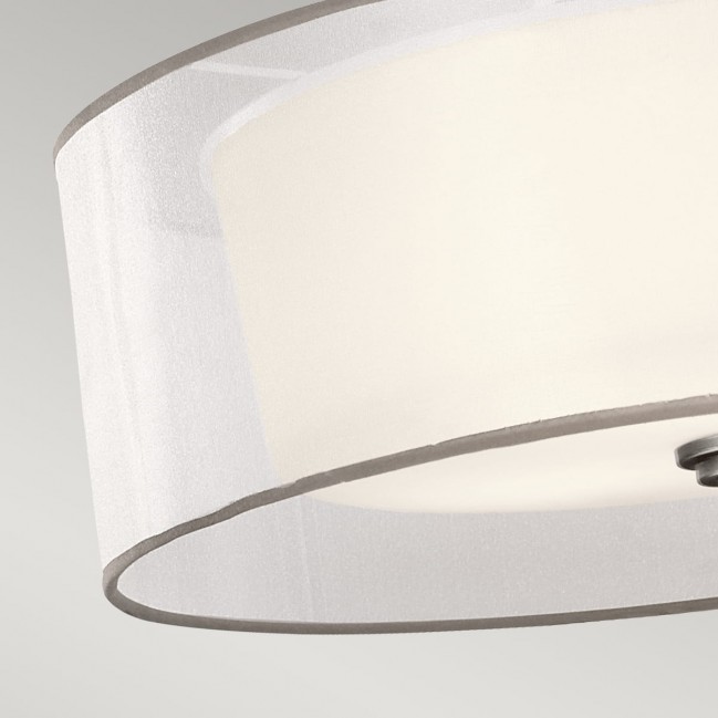 Lampa wisząca Lacey w kolorze matowy nikiel z podwójnym kloszem - od ręki