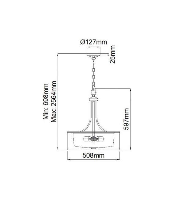 Lampa wisząca Lacey w kolorze matowy nikiel z podwójnym kloszem - od ręki