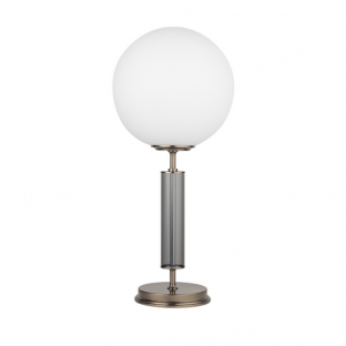 Lampa stołowa Ultimo w kolorze tytanu z kloszem w kształcie kuli