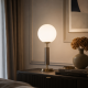 Lampa stołowa Ultimo w kolorze tytanu z kloszem w kształcie kuli