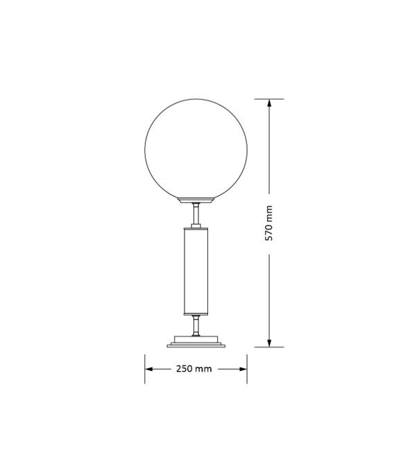 Lampa stołowa Ultimo w kolorze tytanu z kloszem w kształcie kuli