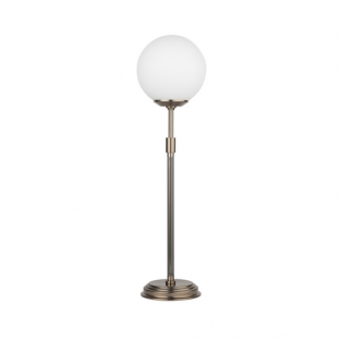 Lampa stołowa Ultimo w kolorze tytanu z kloszem w kształcie kuli