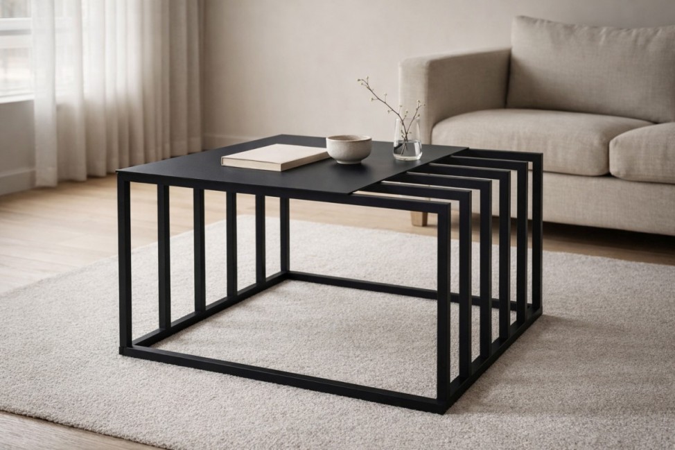 Designerski stolik kawowy w kolorze czarny mat