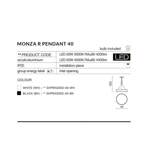 MONZA R PENDANT 40