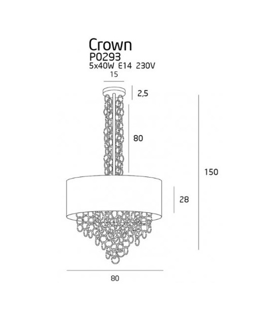 Lampa wisząca Crown czarno złota OD RĘKI